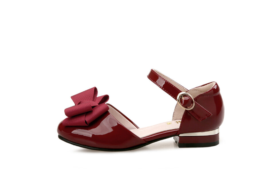 Big Kids' Hollow Velcro Patent Leather Shoes