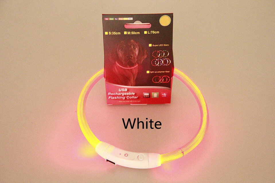 Pet Flashing Collar USB Rechargeable Glowing Necklace Safety