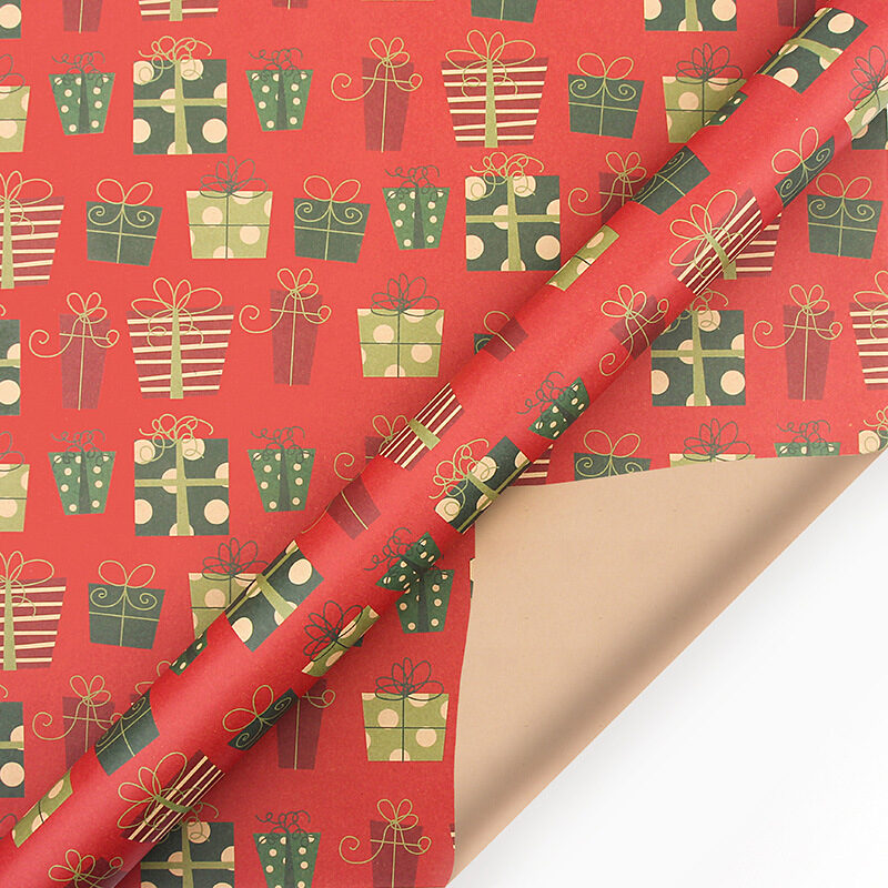 Vintage Christmas Kraft Wrapping Paper Gift