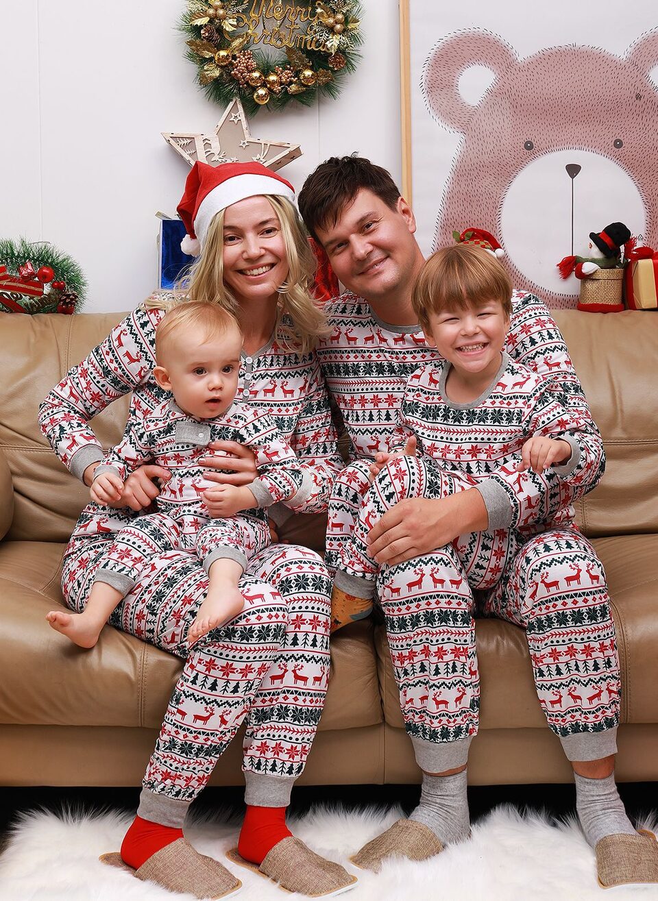 Christmas Pajamas Family Matching New Year Father Mother
