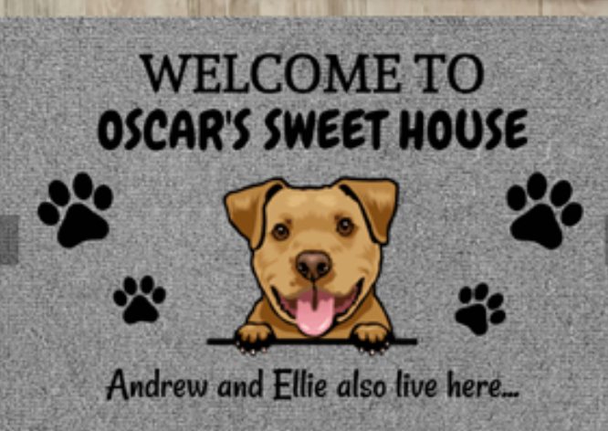 Doormat Personalized GiftsText Name Pet Dog Cat Photo