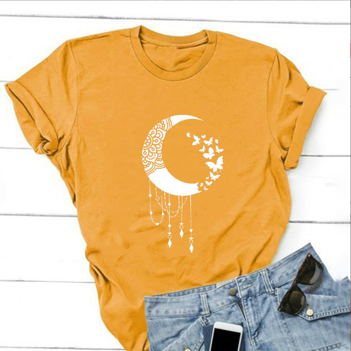 Casual Cartoon Character English Print Women's T-shirt