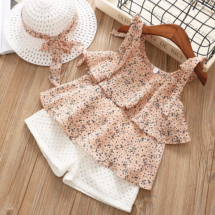 Chiffon Sling Two-piece Suit Cool Girl With Hat