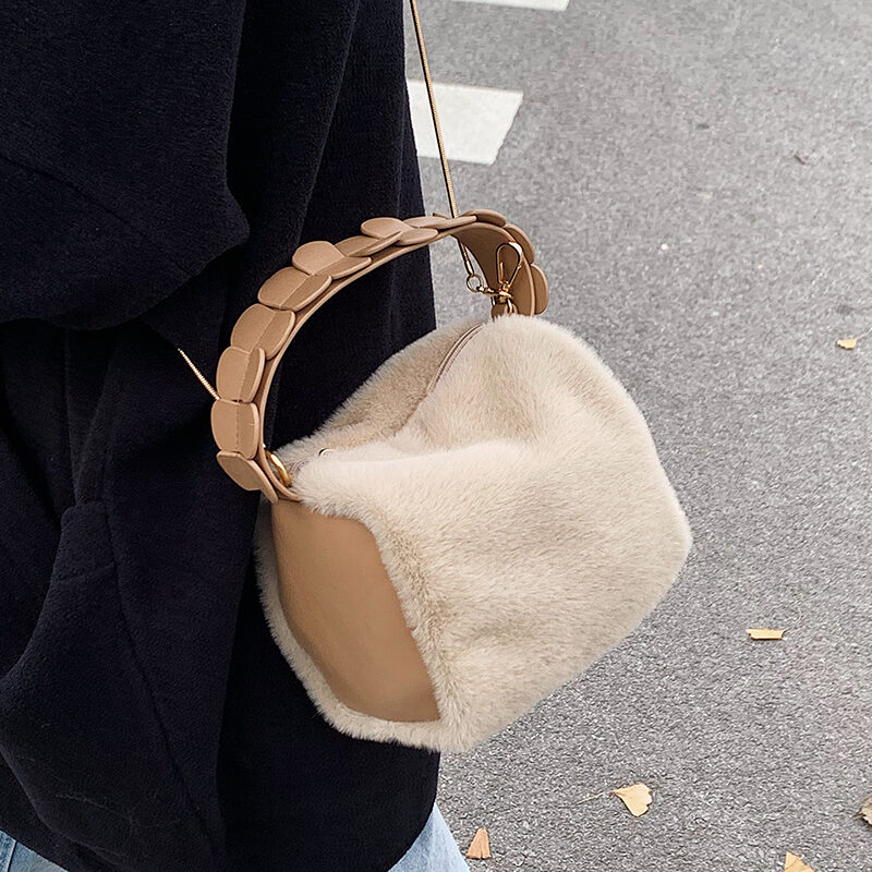 Autumn And Winter Small Furry Crossbody Hand Bag