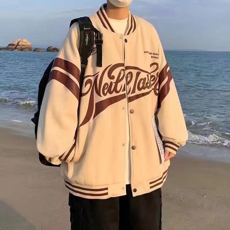 Baseball Uniform Jacket Loose Letters Men And Women