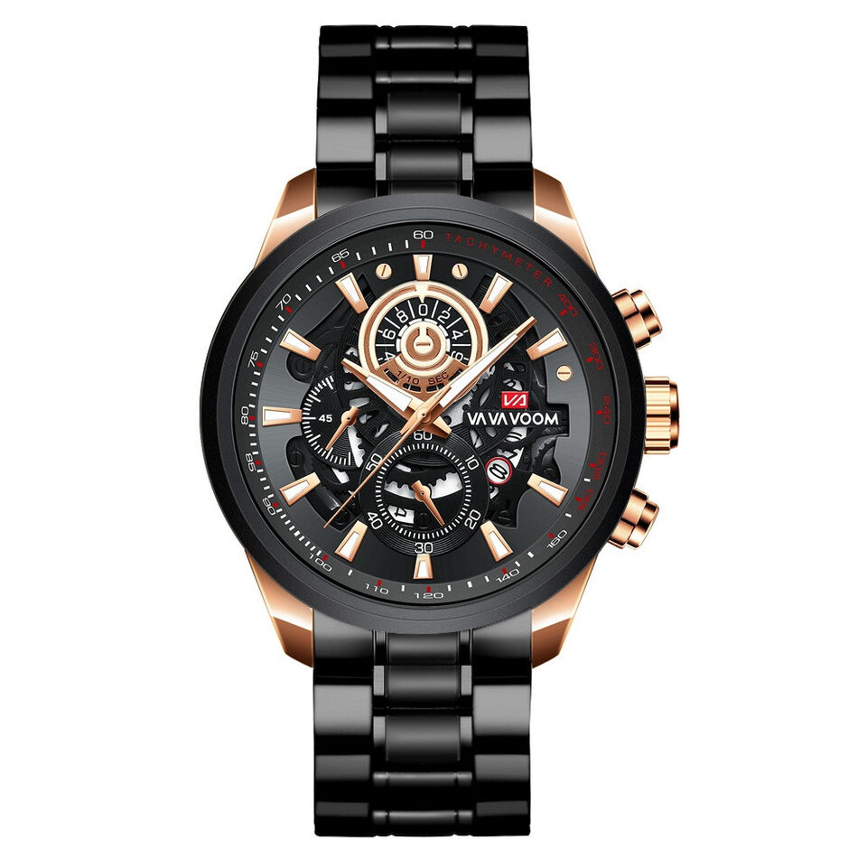 Quartz Watch For Men Black Gold Man Business