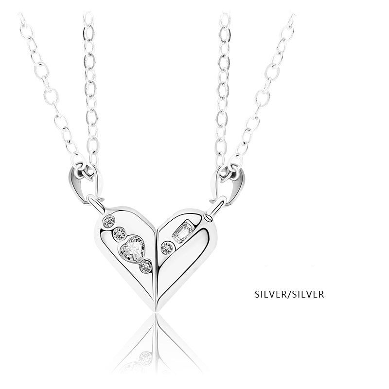 Love Couple Necklace Pair Of Magnet Stone Rotating