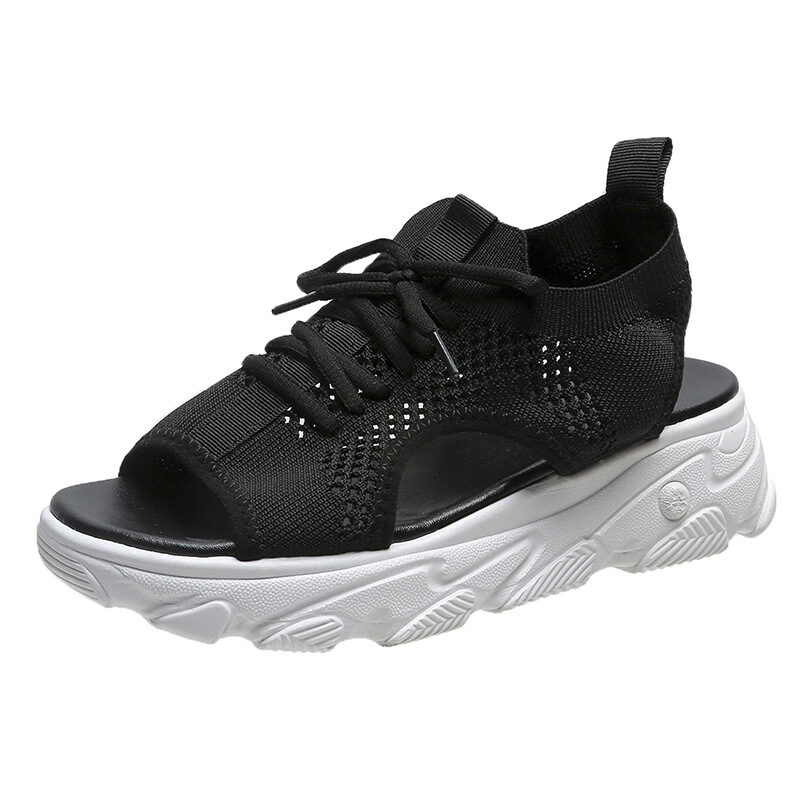 Lace-up Sandals Women Thick-bottomed Mesh Soft-sole Fashion Casual