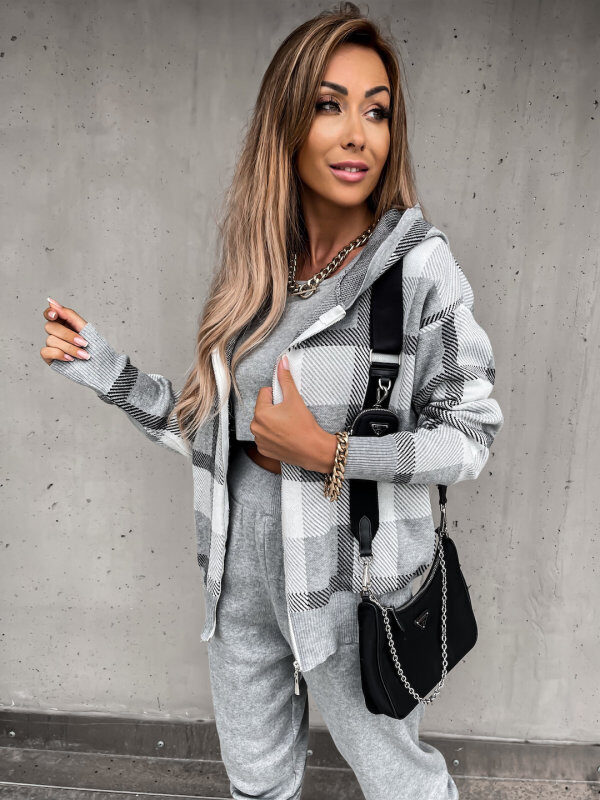 European And American Women's Autumn Winter Knitted 3-piece