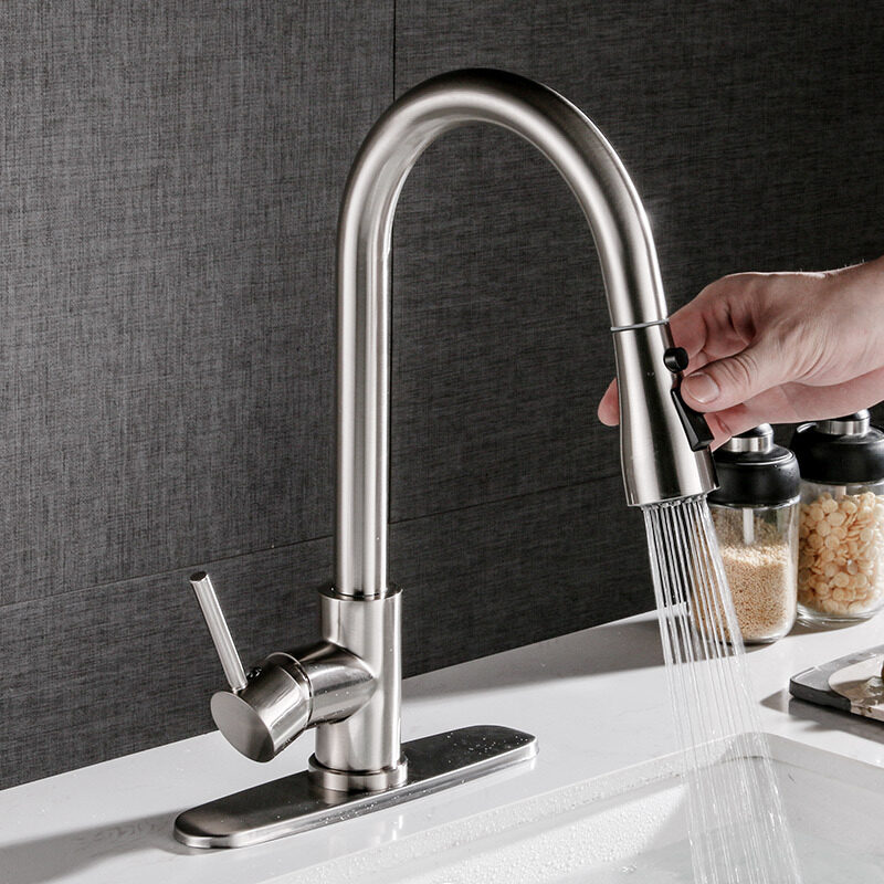 Pull-out Hot And Cold Household Kitchen Dishwashing Brushed