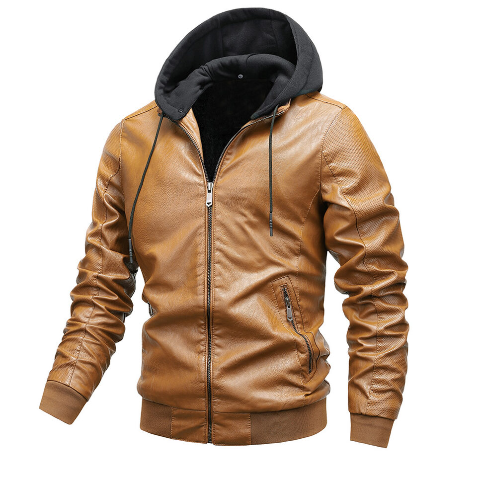 Winter Stand-collar PU Jacket Leather Men