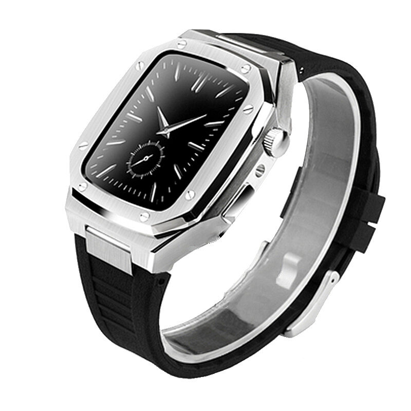 Metal Watch Case Rubber Strap Smart Accessories