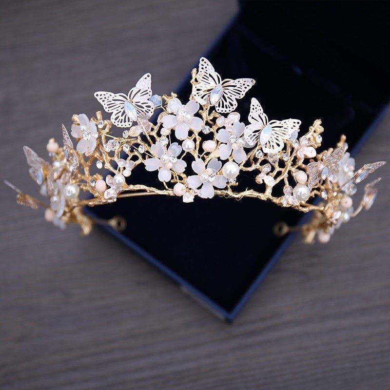 Veil Bride Wedding Dress Crown Three-piece Headdress Super