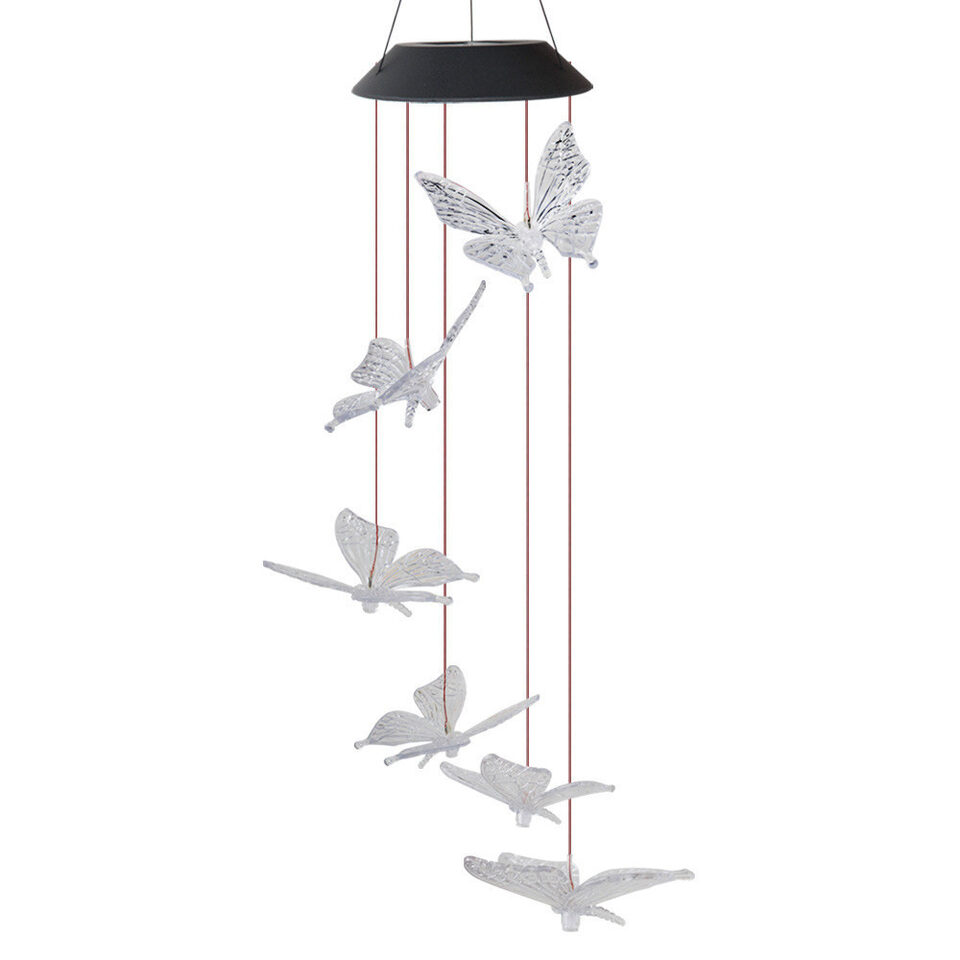Color Changing Solar Power Wind Chime Crystal Ball