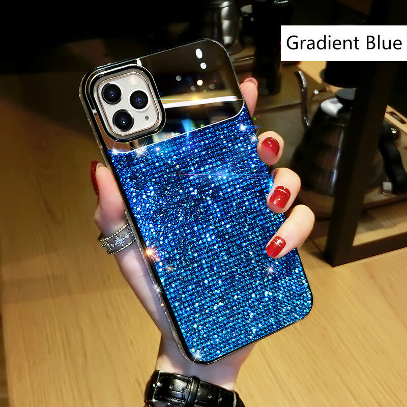 European And American Punk Gradient Rhinestone Makeup Mirror