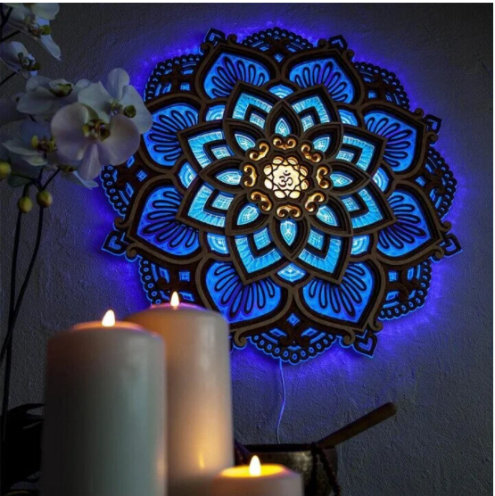Mandala Yoga Room Night Light LED