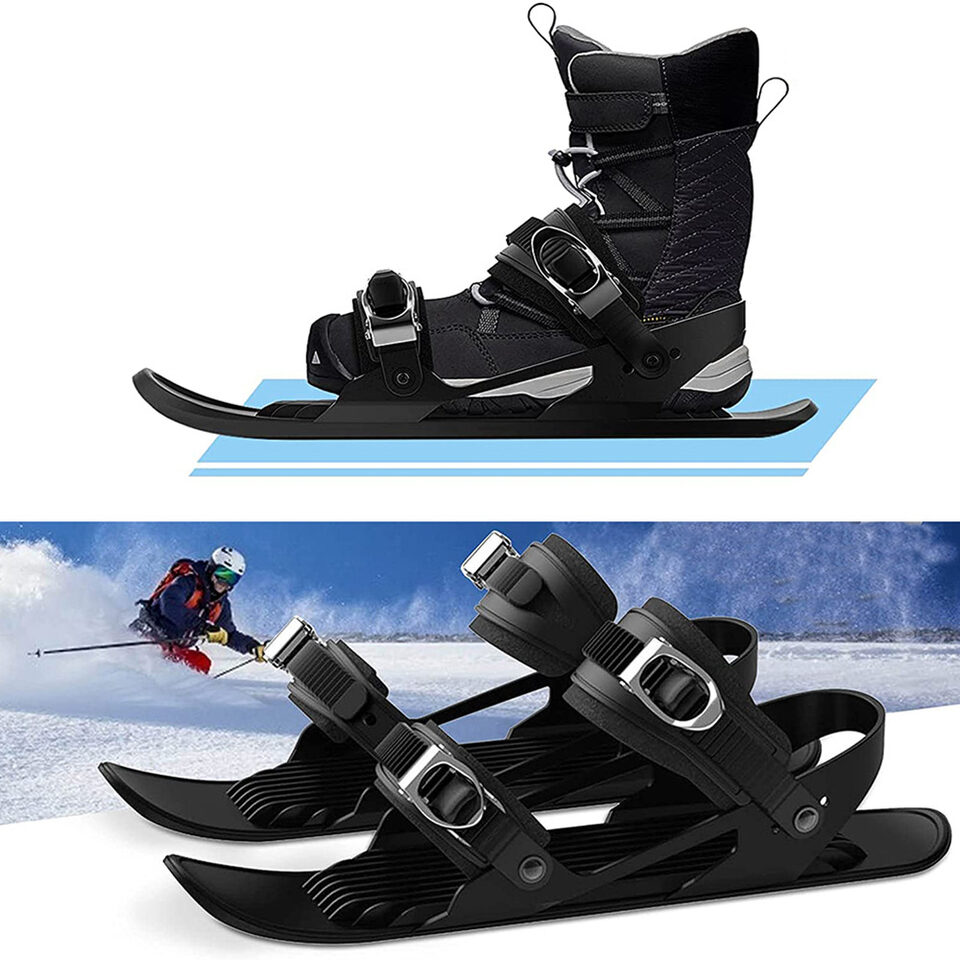 Mini Ski Skates Portable Short Skiboard Adjustable Shoes