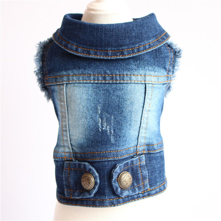 Designer Dog Clothes Small Denim Jacket Coat Cat
