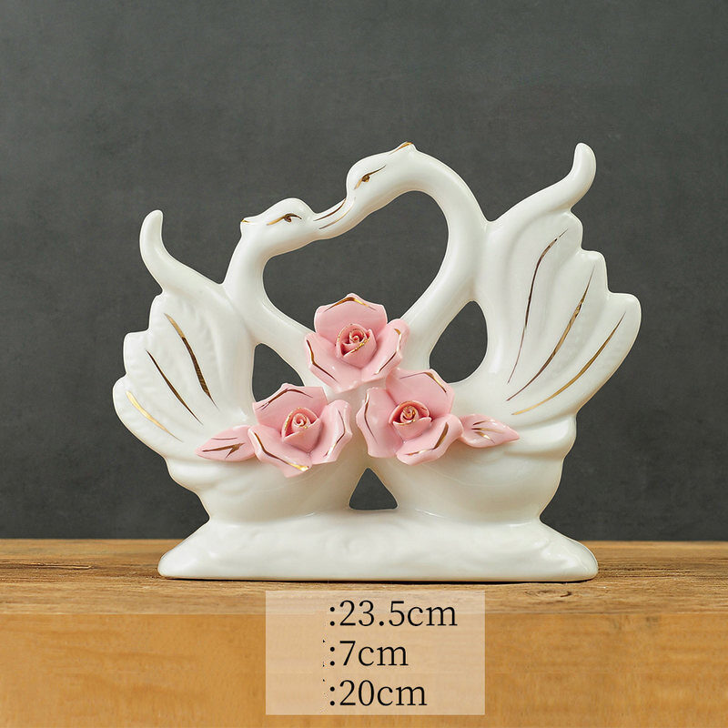 Swan Ornaments Ceramic Home Accessories