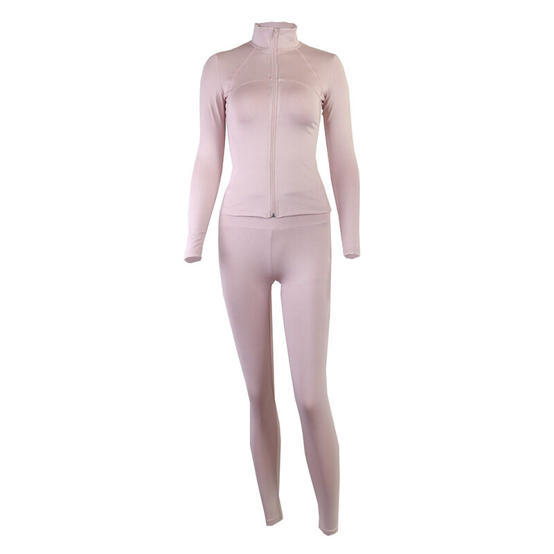 Solid Color Zipper Stand Collar Sports Jacket Fitness