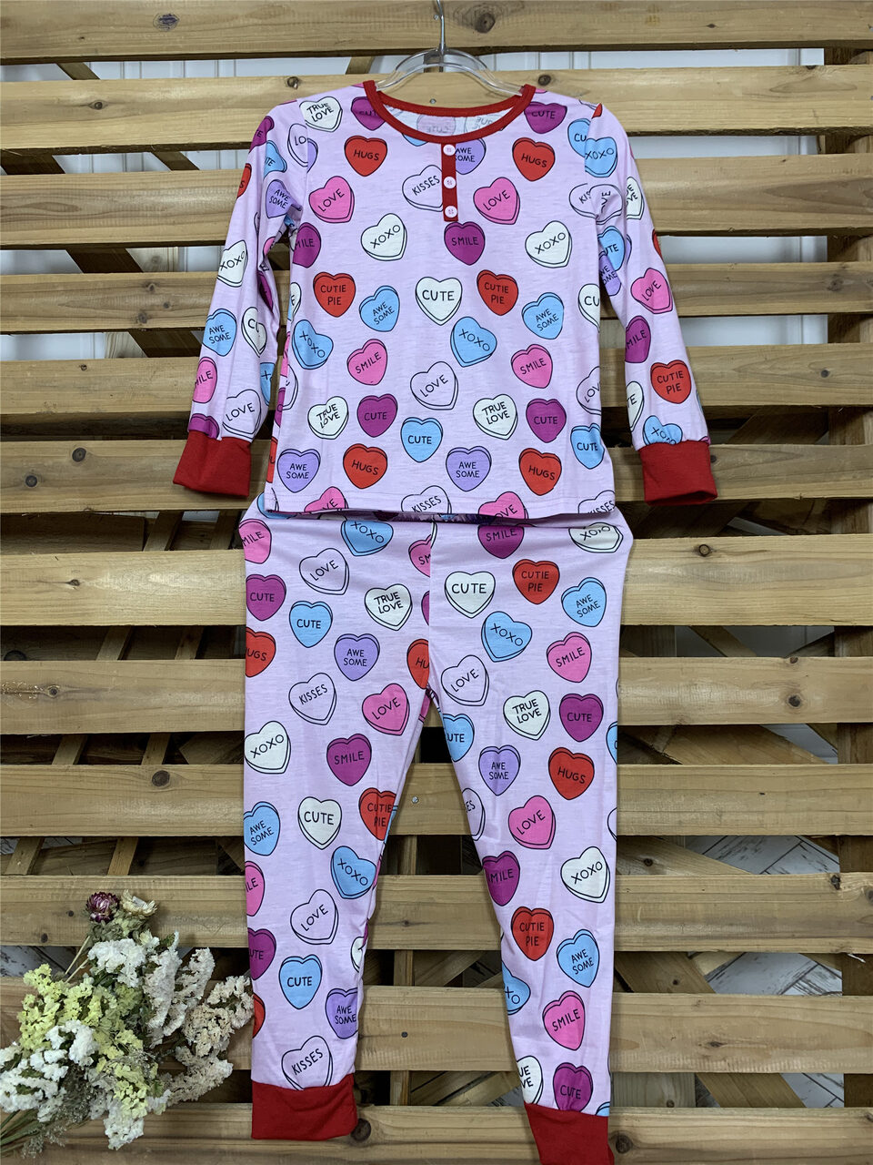 Valentines Day Love Print Casual Home Pajamas Parent