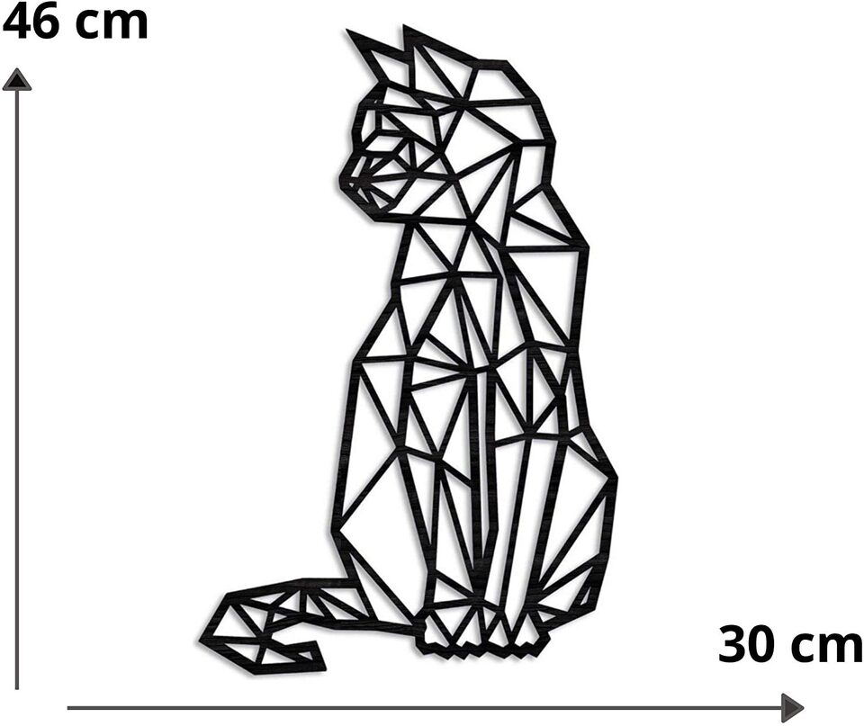 Carved Metal Wall Art Cat Interior Home Decor