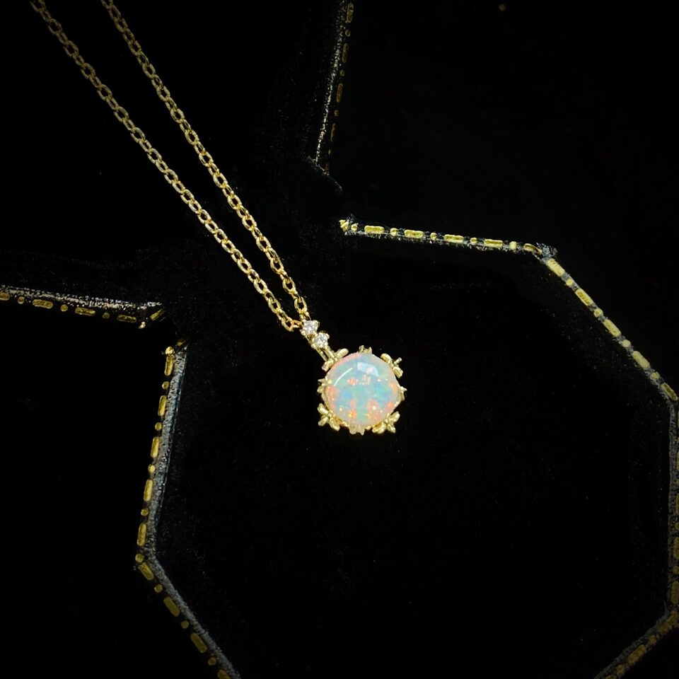 Opal Court Style Glow Gold Plated 14k Yellow