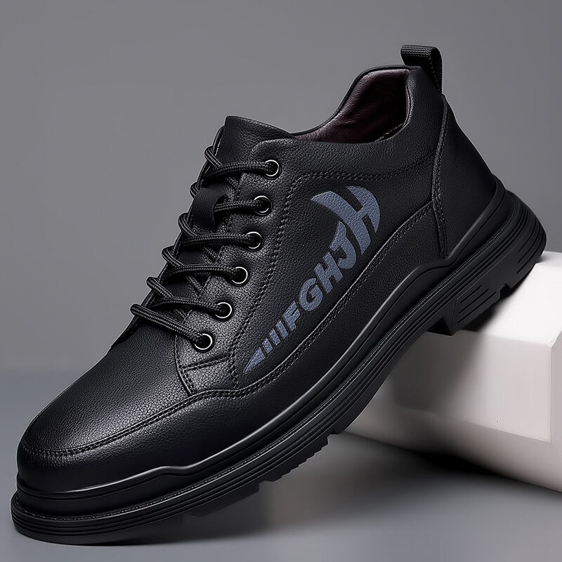Mens Leather Shoes Breathable Business Soft Sole