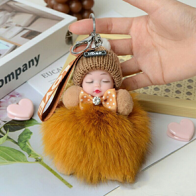 Cute Sleeping Doll Plush Keychain Pendant Backpack