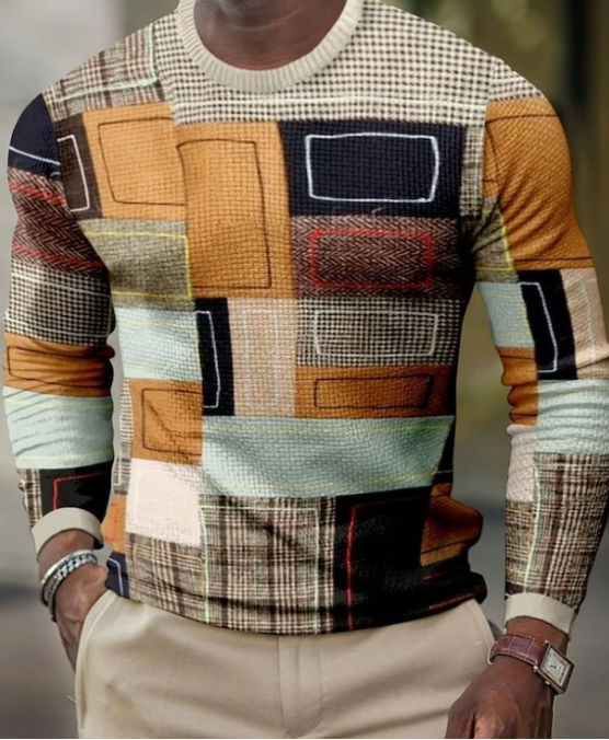 For Men 3D Pullover Casual Tops Long Sleeve