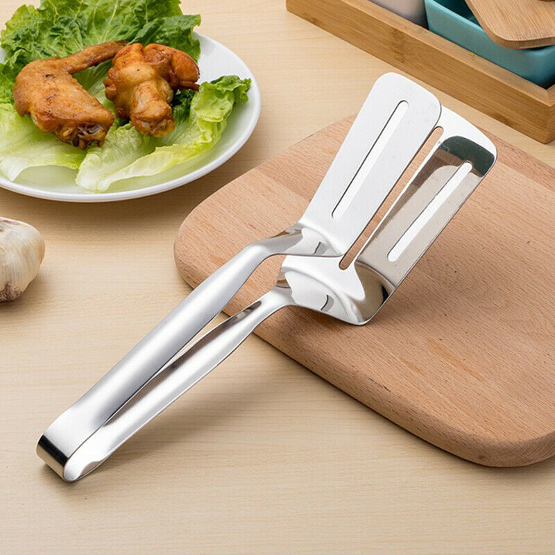 Stainless Steel Steak Clamp Food Bread Meat BBQ