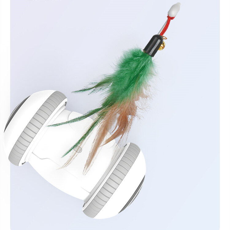 Interactive Cat Toy With Interchangeable Heads Pet Feather