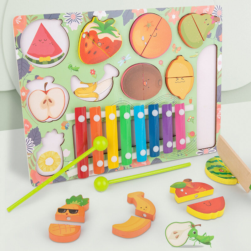 Baby Busy Board Diy Accessories Fruit Games Wooden