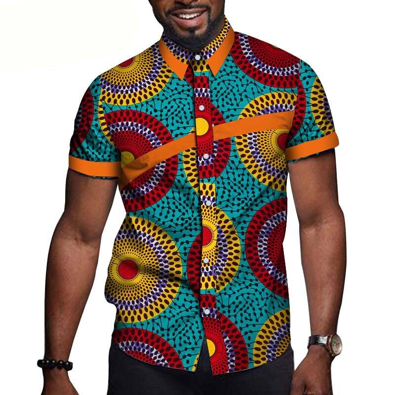 African Men Clothing Printed Short Sleeve Top T