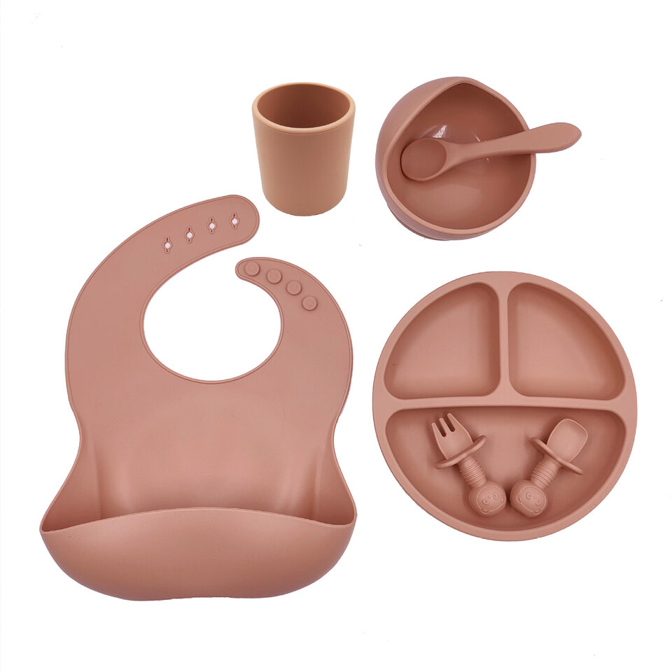 Baby Cutlery Set Silicone Bib Cup Spoon