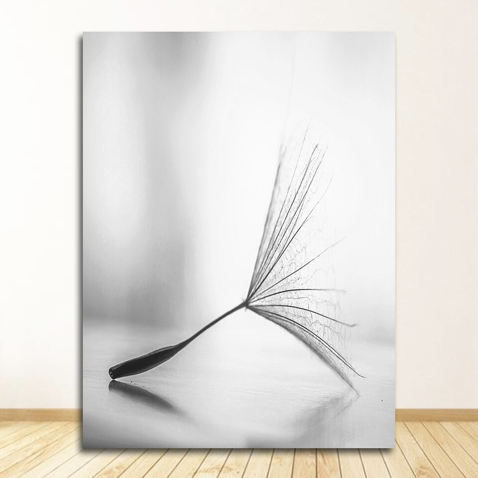 Frameless Abstract Dandelion Flower Canvas Painting Living Room