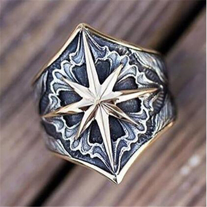 Men's Glyph Vintage Rings Fashion Pattern Personality Two