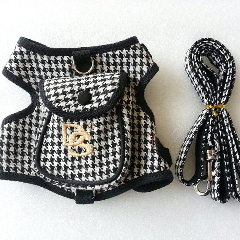 Pet Vest Houndstooth Suit