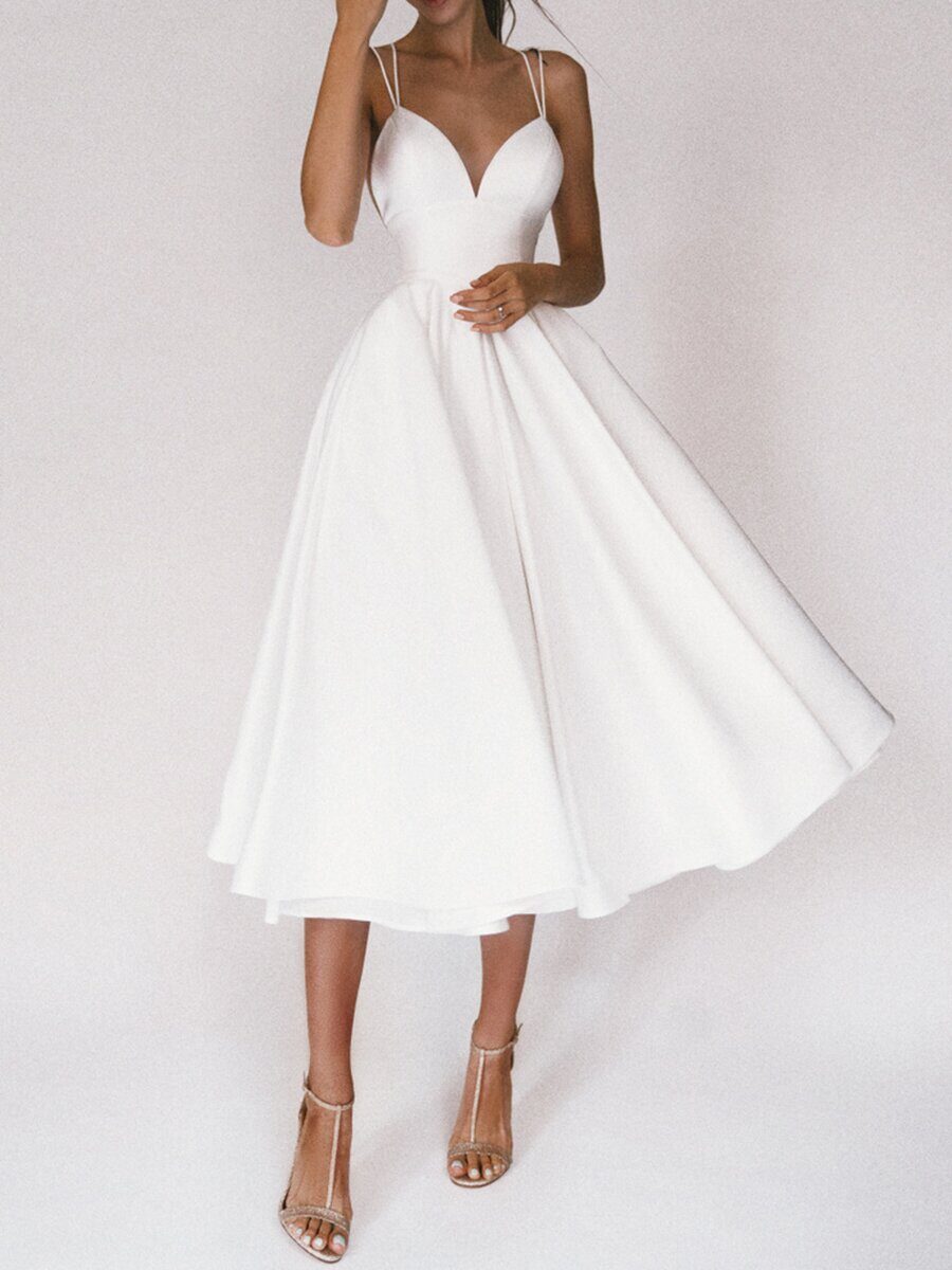Sexy V-neck Suspender Dress Summer Fashion A-Line Long