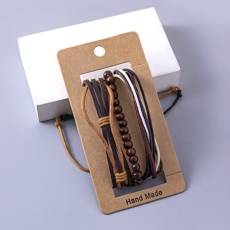Vintage Multilayer Leather Adjustable Bracelets For Women Men