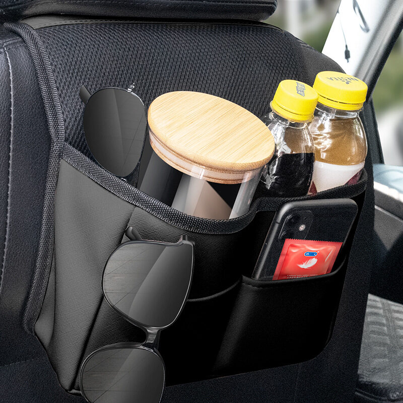 Car Rear Seat Storage Bag Leather Multifunctional