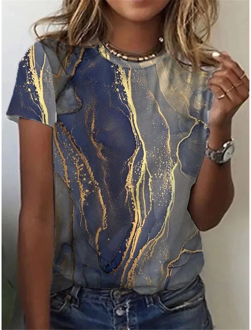 Women's European And American New Abstract Retro Print