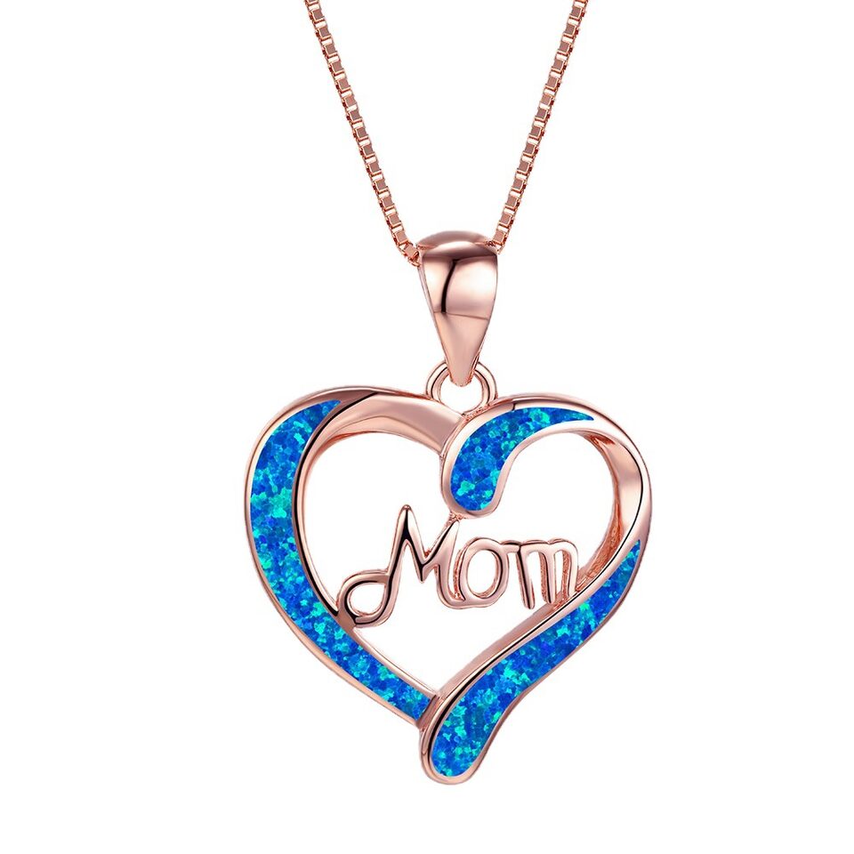 Love-shaped MOM Letter Pendant Necklace Mother's Day Gift