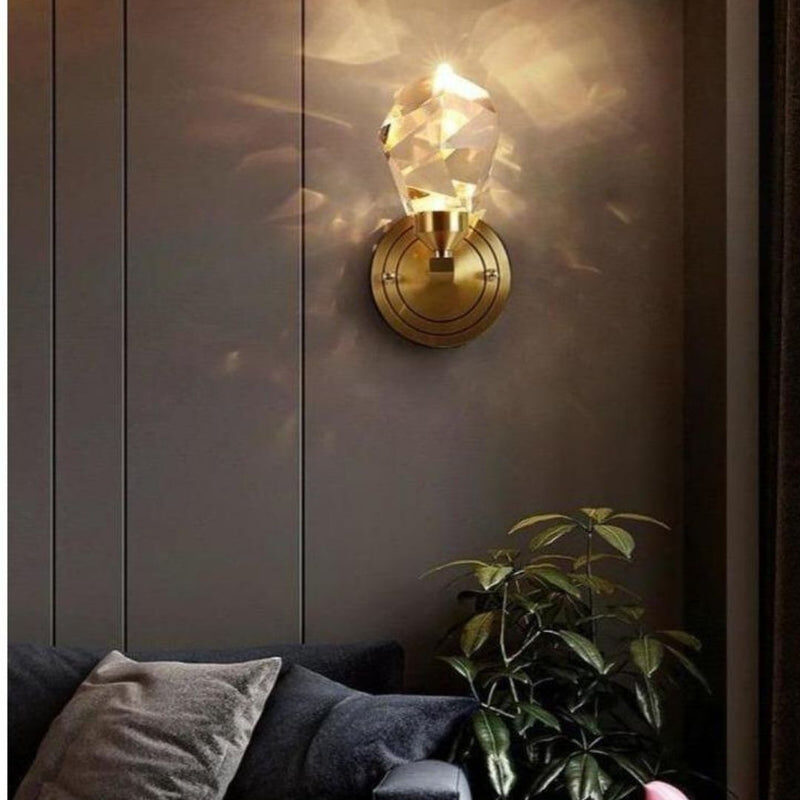 Copper Modern Villa Art Rotating Light Luxury Crystal