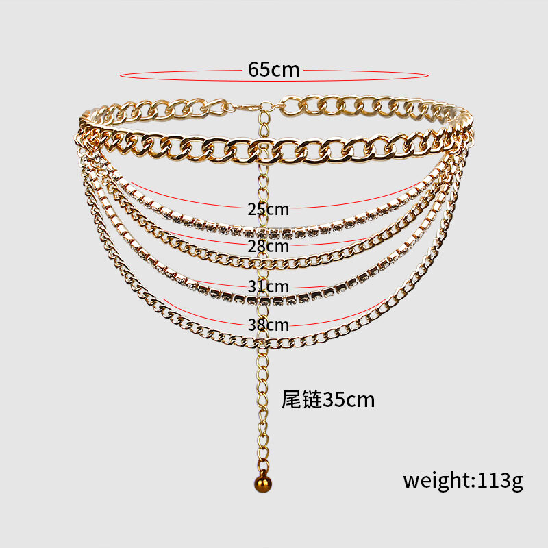 Summer Jewelry Hot Pants Chain Multilayer Gold Fashion