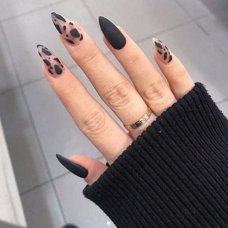 Head Matte Frosted Almond Shape Wear Nail Piece