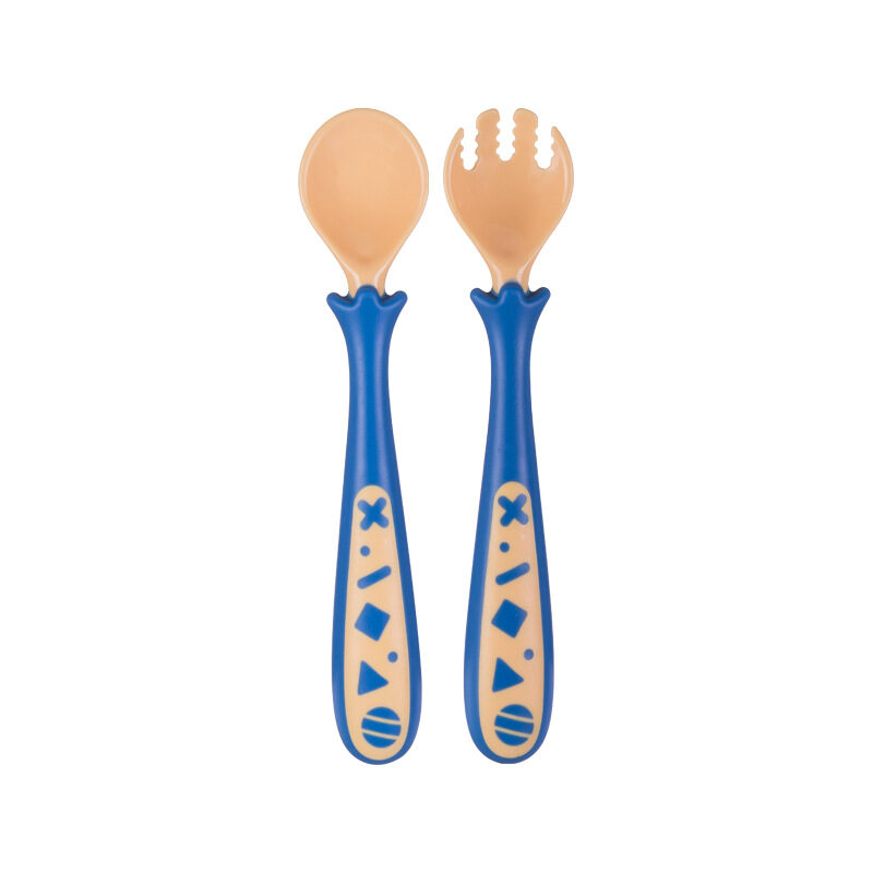 Baby Products To Learn Eat Curved Fork Spoon
