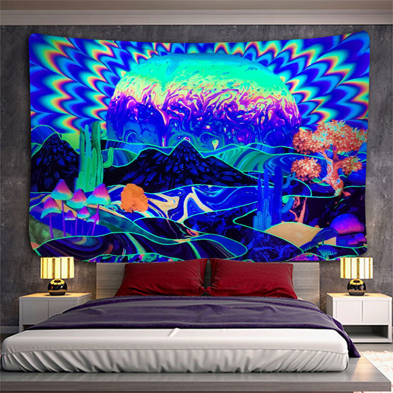 Fluorescent UV Light Printing Home Decor Tapestry Beach