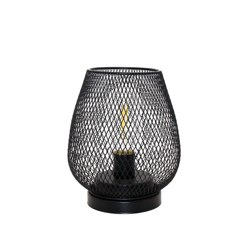 Retro Iron Art Table Lamp Battery Powered Night