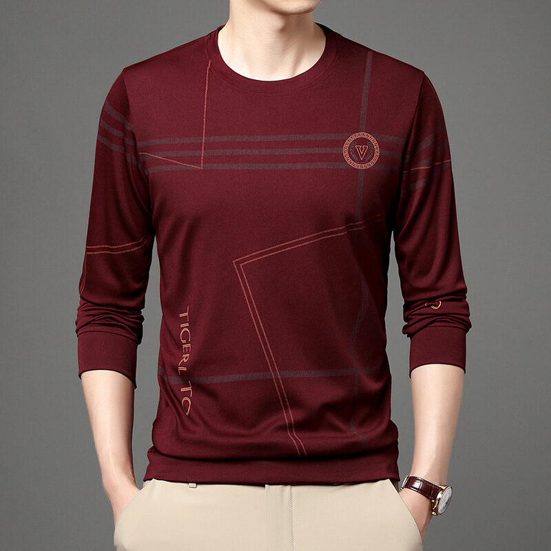 Men's Round Neck Long Sleeve T-Shirt